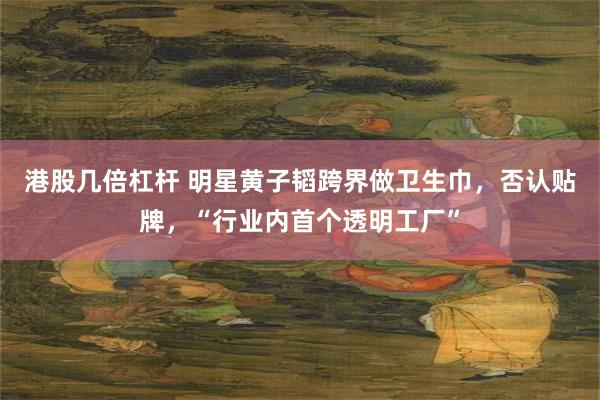 港股几倍杠杆 明星黄子韬跨界做卫生巾，否认贴牌，“行业内首个透明工厂”