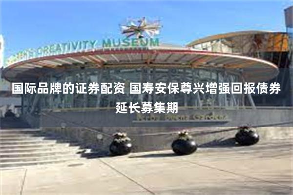 国际品牌的证券配资 国寿安保尊兴增强回报债券延长募集期