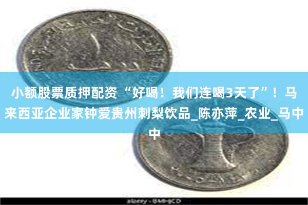 小额股票质押配资 “好喝！我们连喝3天了”！马来西亚企业家钟爱贵州刺梨饮品_陈亦萍_农业_马中